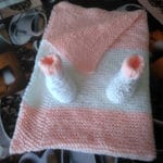 BABYDECKE KUSCHELDECKE GESTRICKT FÜR EIN MÄDCHEN